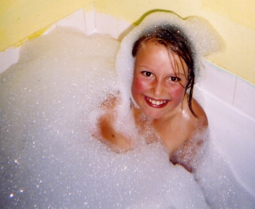 me with bath bubbles