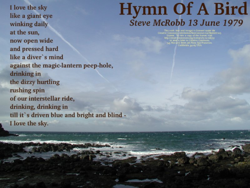 I love the sky, like a giant eye...