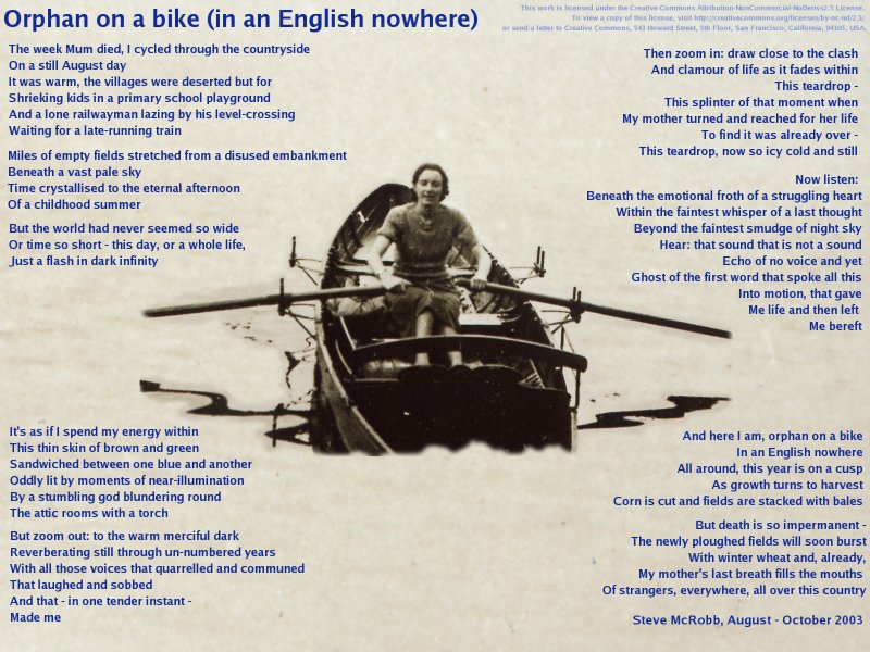 Orphan on a bike (in an English nowhere)